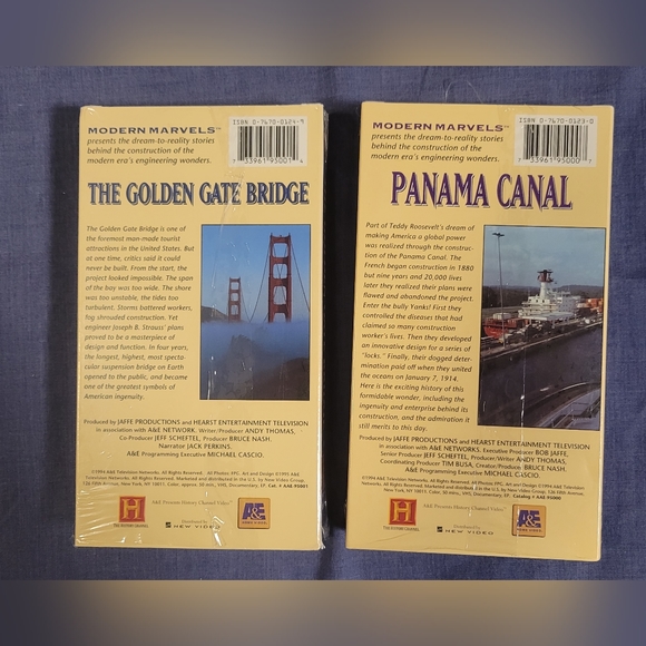 History Channel Engineering VHS Tapes Lot of 2 Golden Gate Bridge/Panama Canal - Picture 2 of 4